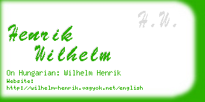 henrik wilhelm business card